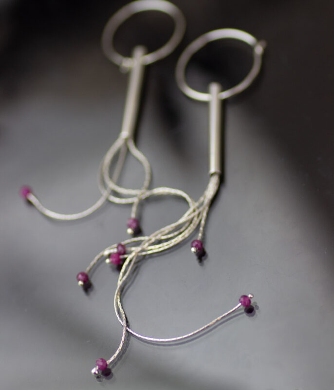 Gemstone Jellyfish Ruby Shoulder Duster Earrings - Image 2