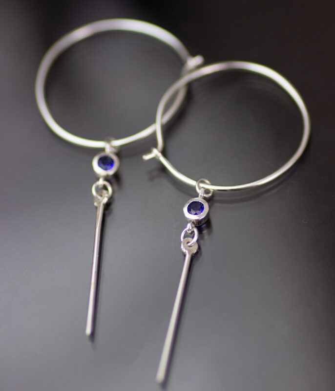 hoop-dangle-earrings, sapphire-dangle-earrings, sapphire-earrings, hoop-dangle-earrings