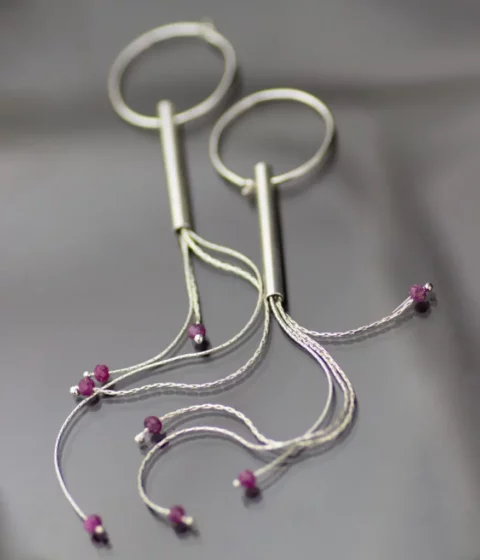 Gemstone Jellyfish Ruby Shoulder Duster Earrings