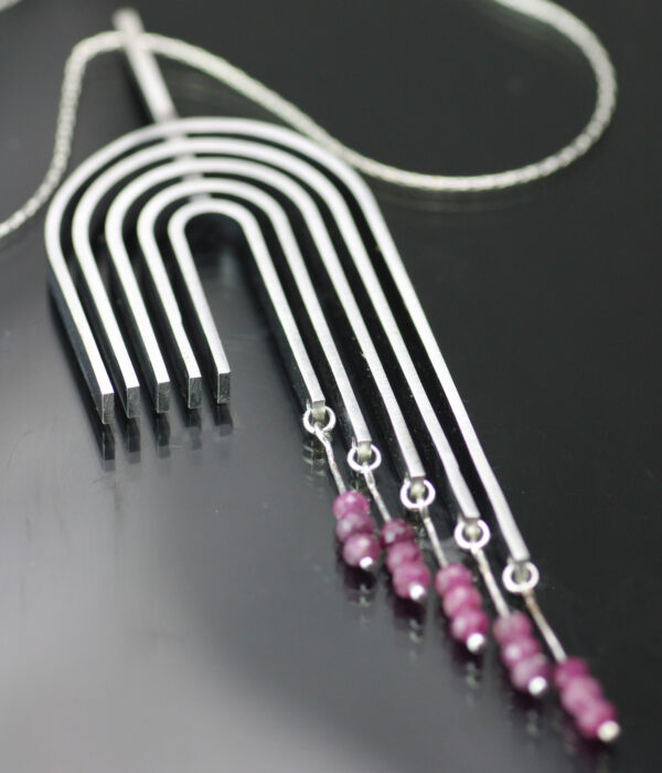 Ruby Rainbow Modern Art Necklace
