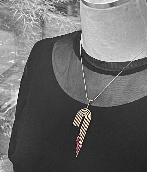 Ruby Rainbow Modern Art Necklace - Image 6