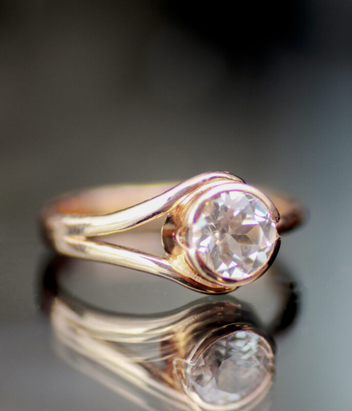 Lab-grown Diamond Minimalist Double Orbit Engagement Ring Stacking Set - Image 3