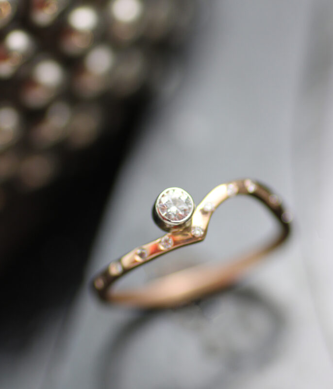 Lab-grown Diamond Minimalist Double Orbit Engagement Ring Stacking Set - Image 9