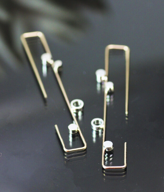 Gold Dew Minimalist Threader Earrings - Image 3