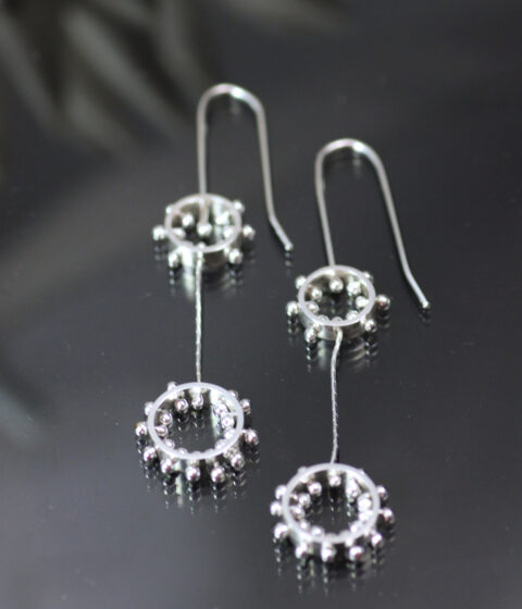 Kinetic Dandelion Modern Art Sterling Silver Earrings