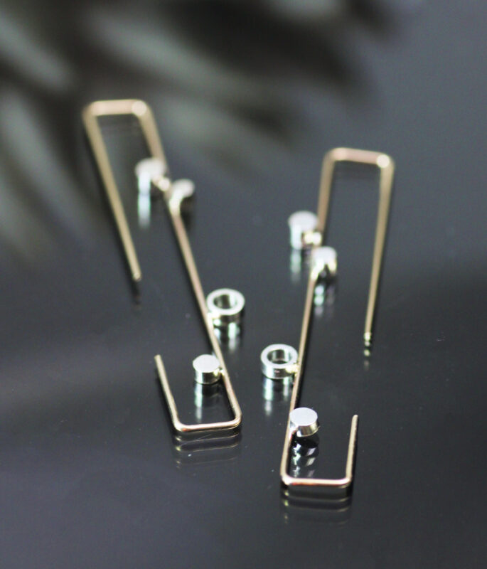 Gold Dew Minimalist Threader Earrings - Image 4